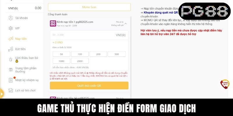 Hướng Dẫn Nạp Tiền PG88 Bằng Momo Chi Tiết Cho Dân Chơi - WINASTRO68.SBS